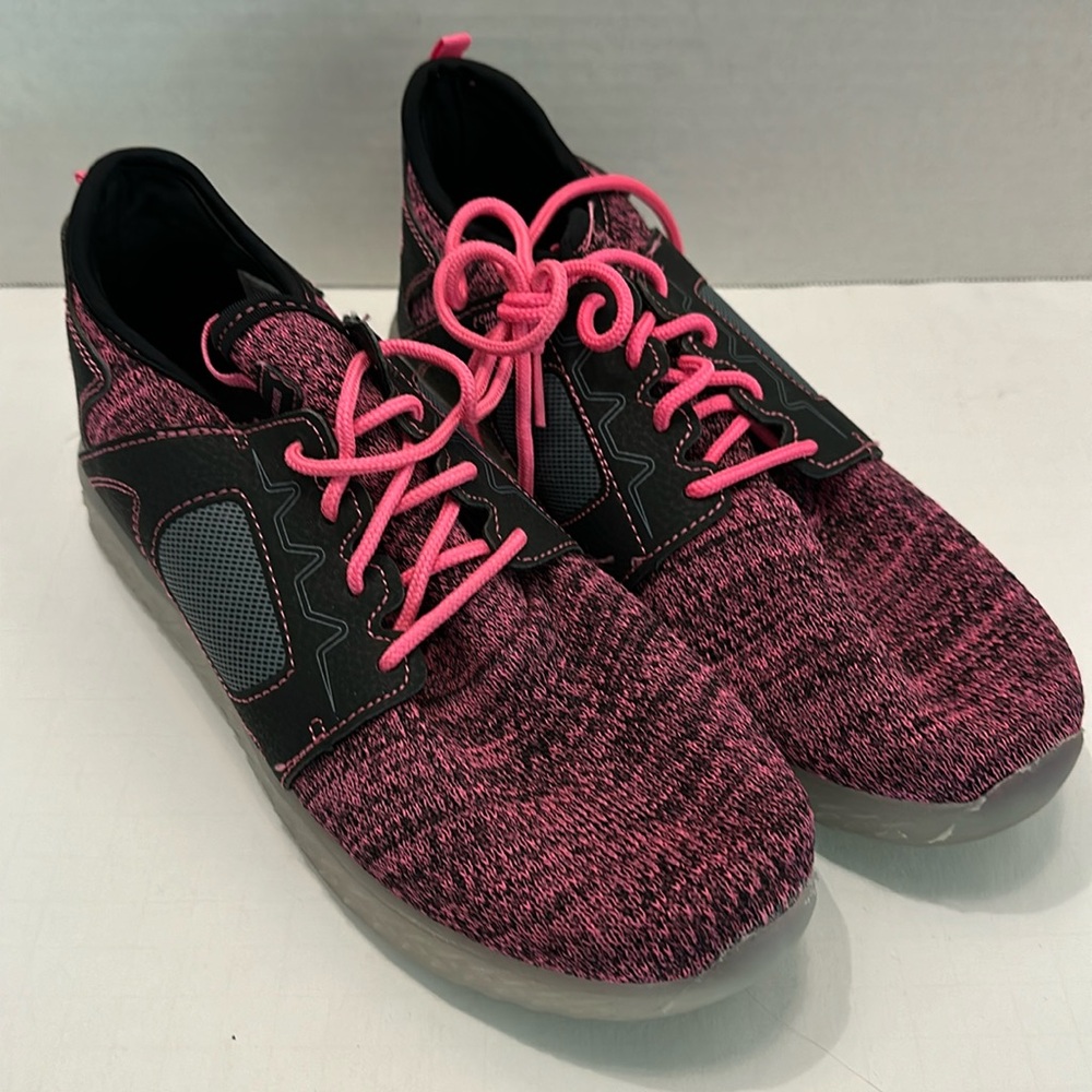 Flash Lights Fabric Light Up Fabric Sneakers size 7 Women’s Pink Black